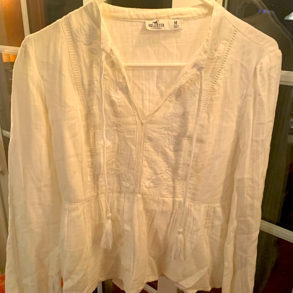 White long sleeve top. Hollister women’s medium.